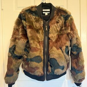 NWT Anthropologie Marrakech Alyssa faux fur bomber jacket
